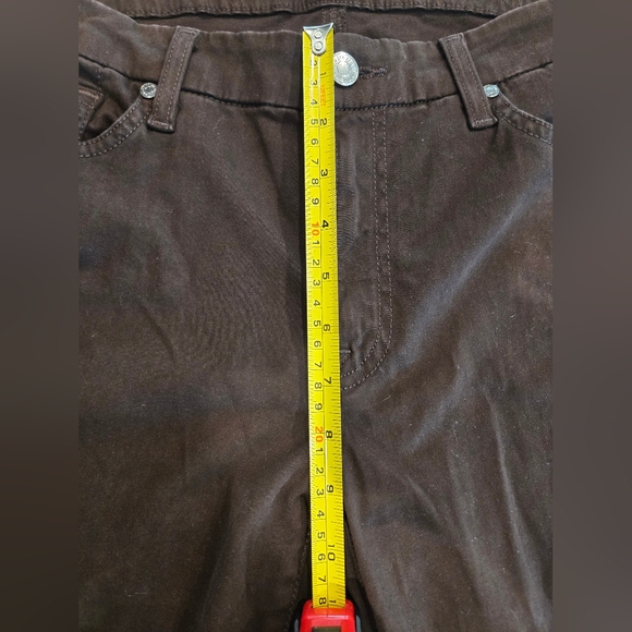 7 For All Mankind Brown Pants Mid Rise Skinny - Picture 5 of 11
